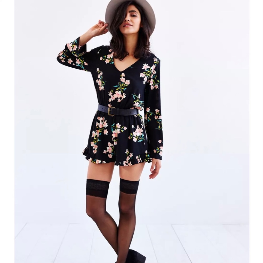 Pins and Needles Silky Ruffle Short Romper